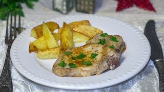 Антрекот на сковороде из свинины