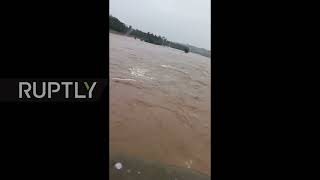 Philippines: Streets flooded as Typhoon Rai makes landfall