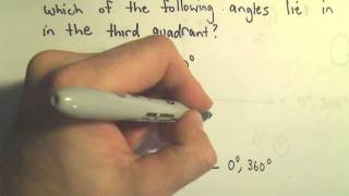 Finding the Quadrant in Which an Angle Lies - Example 1