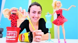 Barbie kız oyunları. Sevcan Barbie ve Steffie için Uğurböceği kostümü yapıyor