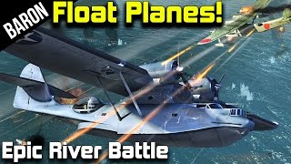 War Thunder 1.43 - Float Plane Epic River Battle, H6K4 vs PBY Catalinas!