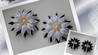 Цветочек на зажиме /МК/ Канзаши/ The flower on the clip