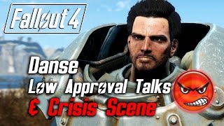 Fallout 4 - Paladin Danse - All Low Approval Talks & Crisis Scene (Danse Leaves Forever) *SPOILERS*