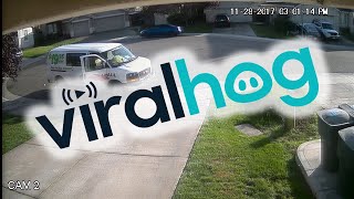 Security Camera Catches Amazon Worker in the Act || ViralHog