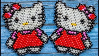 КИРПИЧНОЕ ПЛЕТЕНИЕ | Hello Kitty из бисера