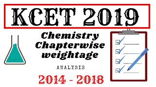 KCET Chemistry Chapterwise Weightage| KCET 2014 to 2018 Analysis