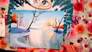 Зимний пейзаж (видео с мастер класса)