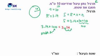 כיתה ו - הנדסה - שיעור 03 - שטח והיקף של מעגל