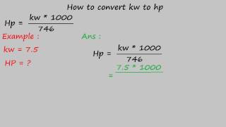 how to convert kw to hp - electrical formulas