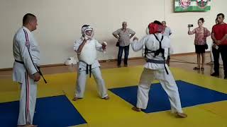 кёкушин против косики каратэ кёкушин в белом шлеме Абхазия г.Сухум 18.08.2018г