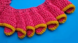 How to crochet frill Как вязать волан Рюши Мастер класс 12