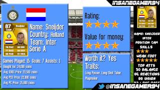 FIFA 13 - Ultimate team - Wesley Sneijder player review including in game stats!