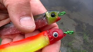 Pike attack & chew Black Minnow fishing lure. Рыбалка: Щука атакует и жуёт резиновую приманку