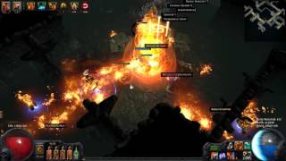 POE 2.2 Ascend Inquisitor, Flame Totem critical 78%/594%, 43k DPS each totem