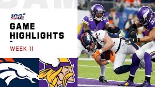 Broncos vs. Vikings Week 11 Highlights | NFL 2019