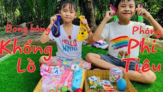 Stin Dâu Chơi Bong Bóng Khổng Lồ (^_^) Chơi Phóng Phi Tiêu Khám Phá Con Số Bí Mật