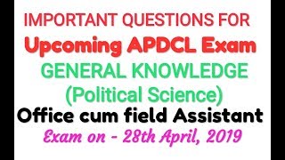 Most Important Questions for Upcoming APDCL Examination  2019 with short discussion.