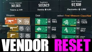 THE DIVISION - AWESOME VENDOR RESET | GOD ROLL WEAPONS, GEAR & GEAR MODS! (YOU NEED TO BUY)