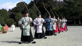 Kyudo (Japanese archery) ritual 小笠原流 百々手式 弓道