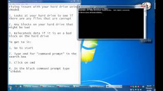 How To Fix Issues with your hard drive using chkdsk in Windows 7