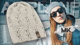 ИНТЕРЕСНАЯ ШАПКА БИНИ ДЛЯ МОДНИЦЫ / Вяжем женскую шапку на осень-зиму круговыми спицами