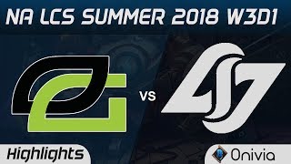 OPT vs CLG Highlights NA LCS Summer 2018 W3D1 Optic Gaming vs Counter Logic Gaming by Onivia
