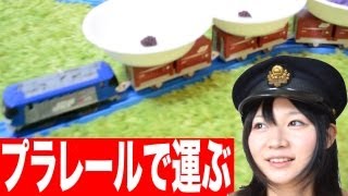 プラレールに運ばせてみた。