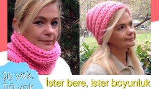 DIY- ÖRGÜ BOYUNLUK & BERE NASIL YAPILIR? - HOW TO MAKE FINGER KNITTING