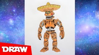 How to draw Nightmare El Chip, FNAF, Как нарисовать Кошмарного Эль Чипа, ФНАФ