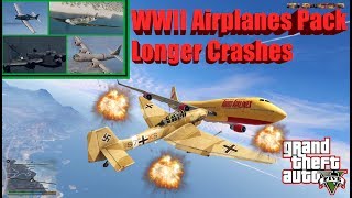 GTA V: WWII Airplanes Plane Pack Best Extreme Longer Crash and Fail Compilation