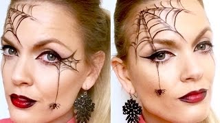 Quick and easy spider web halloween makeup
