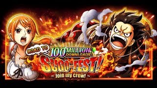 OPTC Reroll: 2000 Gems Pull-100 Million Download Sugofest-V2 Gear 4 Luffy + Legend Nami P1 Part1