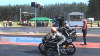 Drag race Helsinge Open 23 augusti 2009 Super Gas Bike kval och finaler (JVC + Adobe)