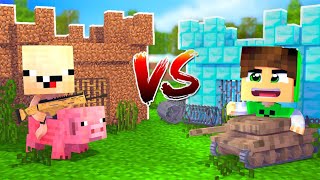 ЗАМОК НУБА ПРОТИВ ЗАМОК ПРО В МАЙНКРАФТ! НУБ ПРОТИВ ПРО БИТВА ЗАМКОВ MINECRAFT ТРОЛЛИНГ