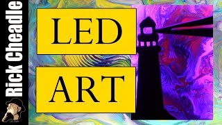 LED Light Project  Jigsaw work, Paint Pouring -Assemblage Art - Illuminated Wall Panels Rick Cheadle