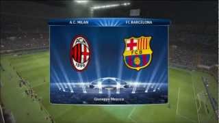 Milan AC - FC Barcelone [PES 2013] | C1 League (1/8ème de Finale - Aller) | CPU Vs. CPU