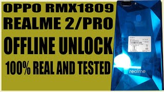 OPPO REALME 2  RMX 1809 OFFLINE UNLOCK