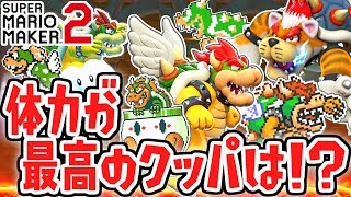 羽根や巨大で体力は変わるの!?最強のクッパ検証実況【スーパーマリオメーカー2】