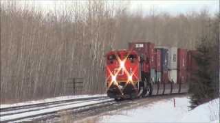 CN 101 (Intermodal) W/ SD70M-2 8888 DPU @ MP 35.37 Edson Sub 01FEB12 SD70M-2 8819 Leading