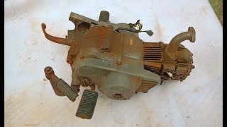 Restoration of the motorcycle old Honda Super Cub C50 engine | Restore motorcycle Honda engine rusty
