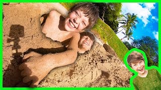 AXEL and DARIEN BURIED IN THE SAND!