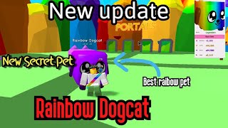 I HATCHED THE NEW SECRET PET RAINBOW DOGCAT!BEST RAINBOW PET SO FAR- BUBBLE GUM SIMULATOR.