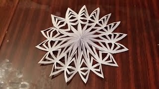 Нежная 3D снежинка из бумаги. 3D Paper Snowflake