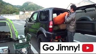 ジムニー車中泊の朝