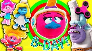 Trolls PlayDoh Drill N Fill DJ Suki Fidget Spinner Game Birthday Party! Poppy Branch Smurfette Chef!