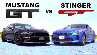 Kia Stinger GT vs Mustang GT 10-Speed- Track Review // Lap-Times and Drag Race