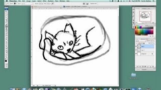How to Draw a Cat on Photoshop : Basic Drawing in Photoshop