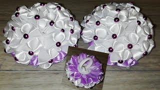 DIY/МК: Бант Шар-зефир, канзаши, банты из атласных лент