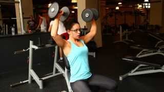 Dumbell Shoulder press (Раменна преса с дъмбели от седеж)