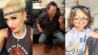 Gwen Stefani with Blake Shelton and kids backstage together | Snapchat Videos | July 14 2017